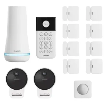 SimpliSafe Security System with 2 Outdoor Camera Series 2, 13-piece