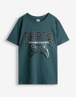 T-shirt - Stampa frontale - Verde scuro