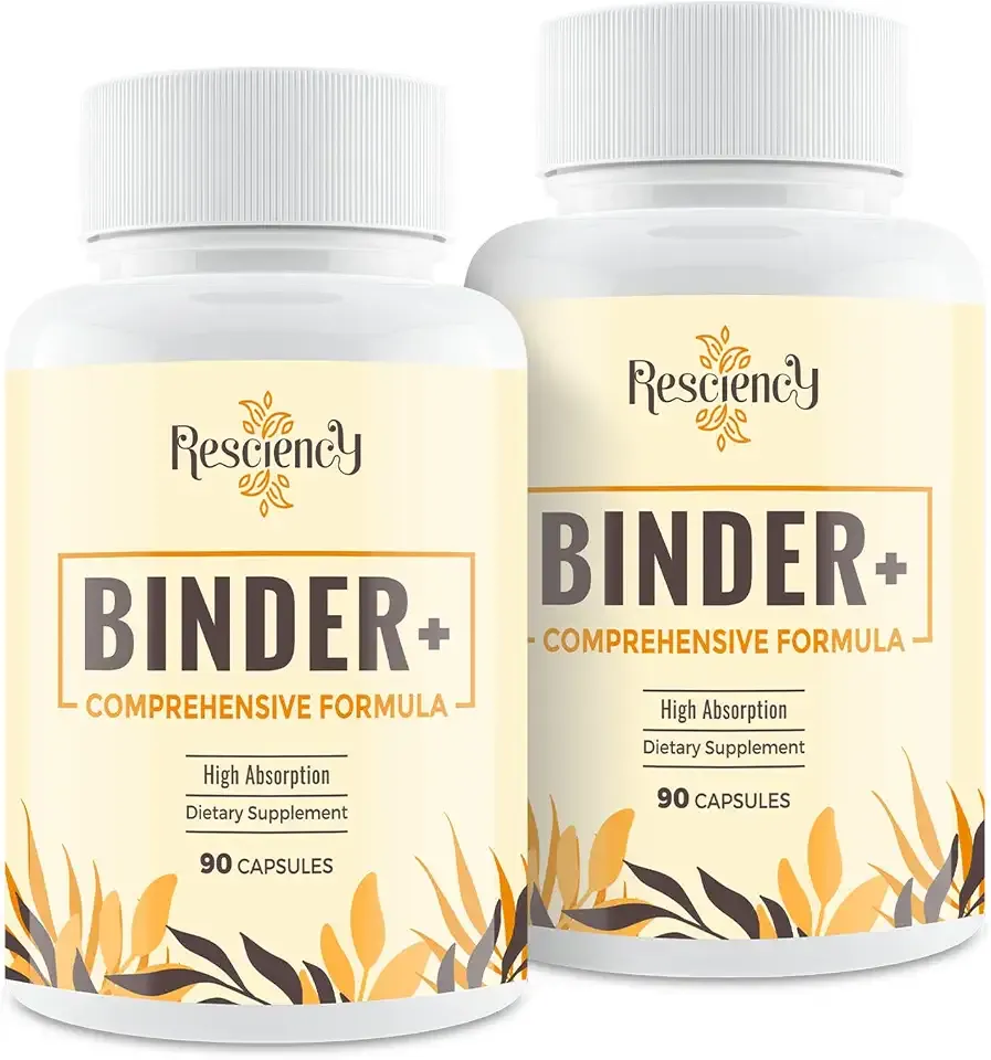 Resciency Detox Binder Supplement - Activated Charcoal, Zeolite, Bentonite Clay, Milk Thistle, Proprietary Blends - Liver & Gut, Max Absorption, 180 Vegan Capsules