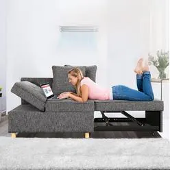 SEJOV Sofa Bed 4-in-1 Convertible Sofa&Couche,3-Seat Linen Fabric loveseat Sofa/Sing...