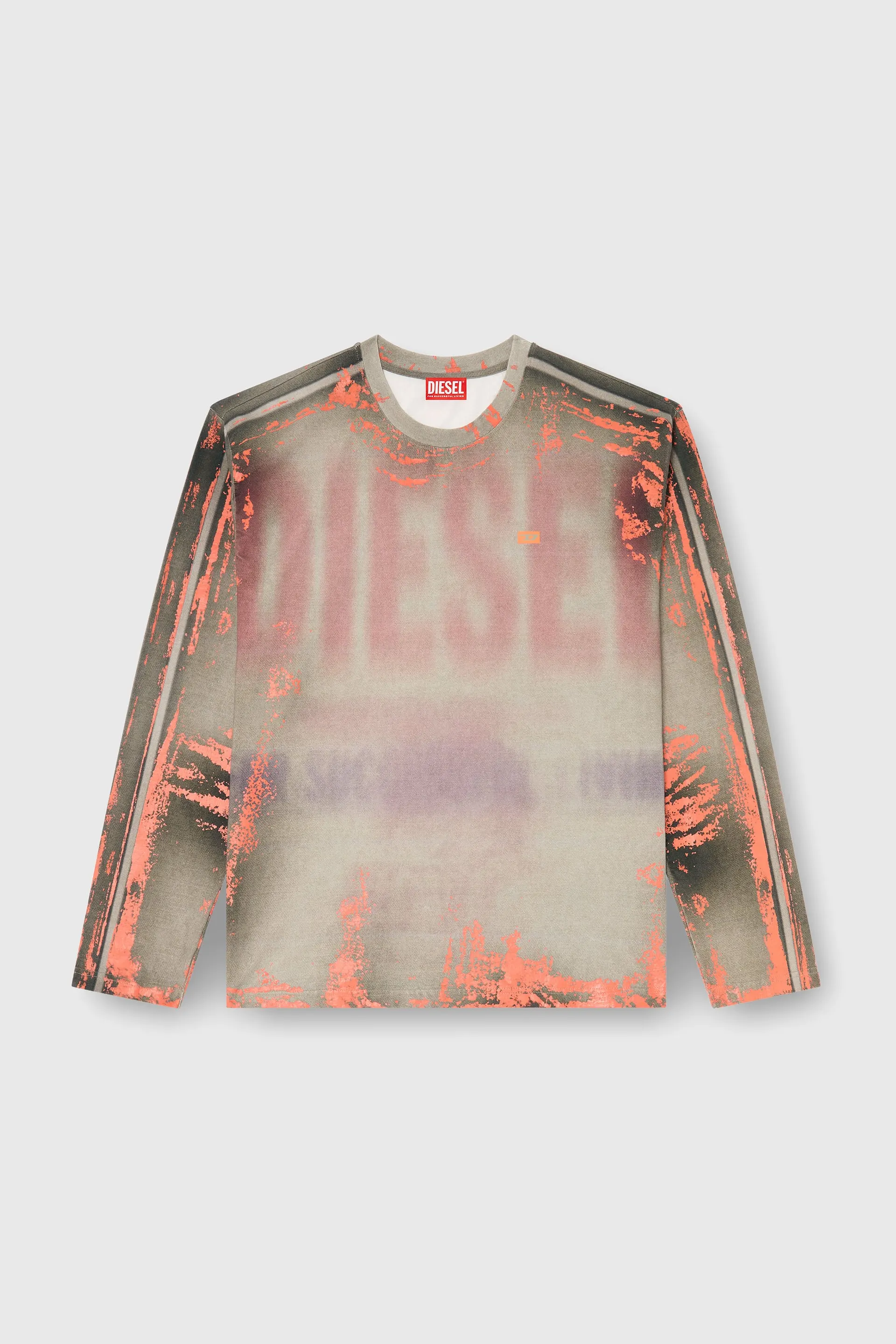 Long-sleeve T-shirt in cracked jersey