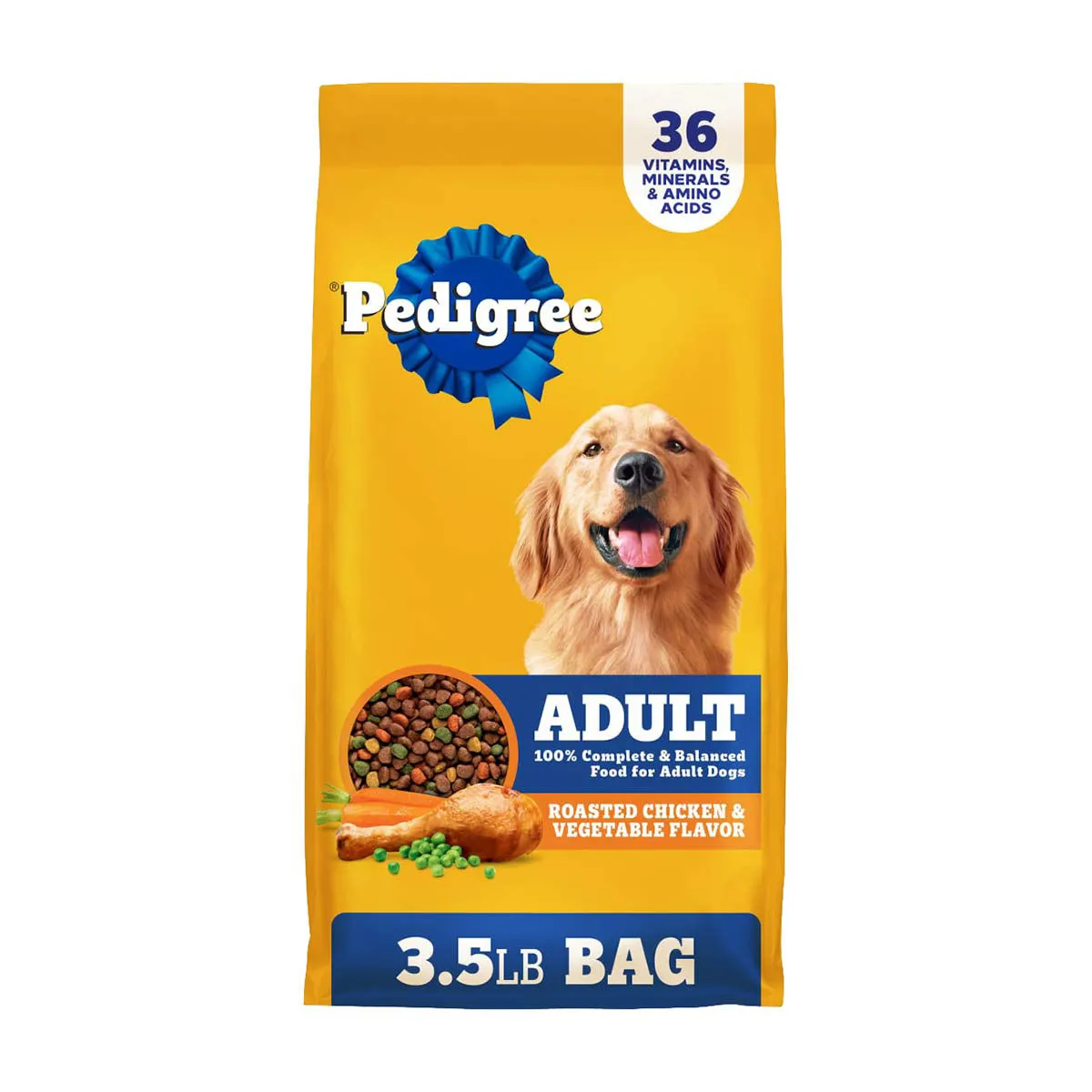 Pedigree Adult Dry Dog Food, Roasted Chicken & Vegetable Flavor, 3.5 lb