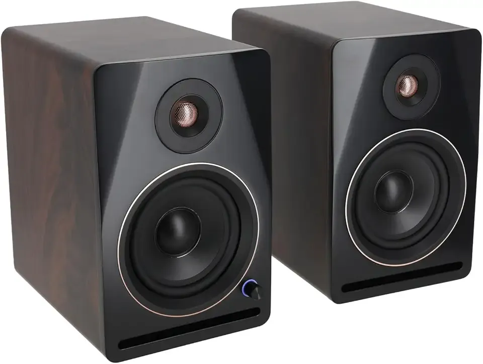 Rockville APM5D V2 5.25-Inch Powered Studio Monitor Speakers, Pair (Dark Wood, Bluetooth)