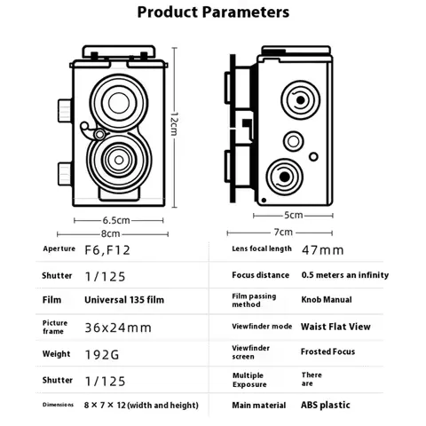 Vlog Recording Story 35Mm Film Camera 2025 New Adult Science DIY Dual Lens Assembly Retro Double Reflective Design
