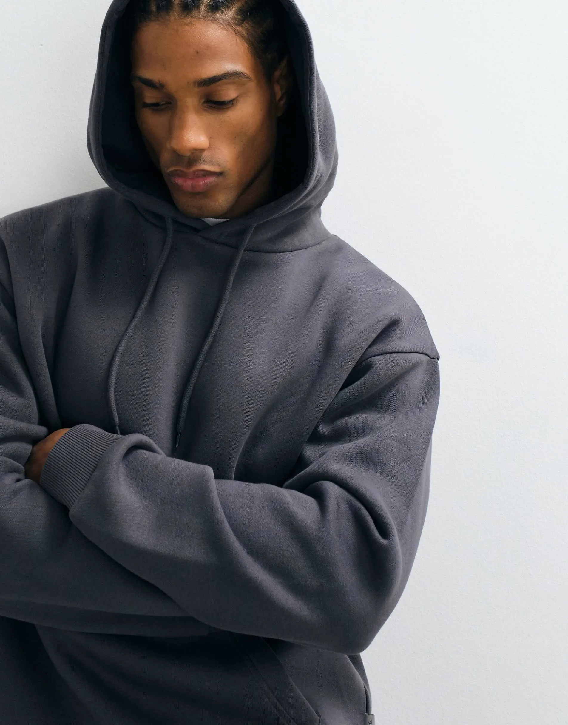 JJ Rebel co-ord front pocket hoodie in charcoal grey