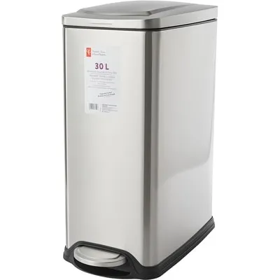 30L Stainless Steel Slim Step Bin