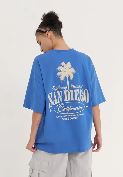 T-shirts med print - blue