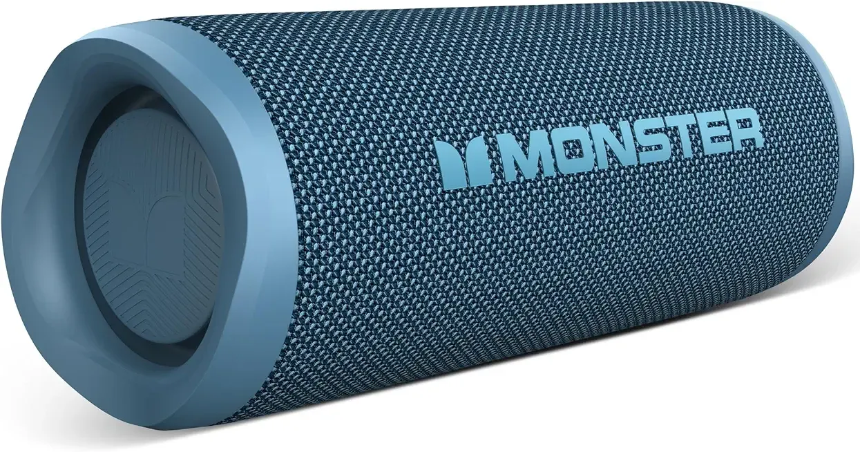 Monster S620 Bluetooth Speaker, Wireless Portable Outdoor Bluetooth Speakers, 60W True Wireless Stereo IPX8 Waterproof, Dual PairingBluetooth 5.4 Built-in Mic, Perfect for Home, Blue