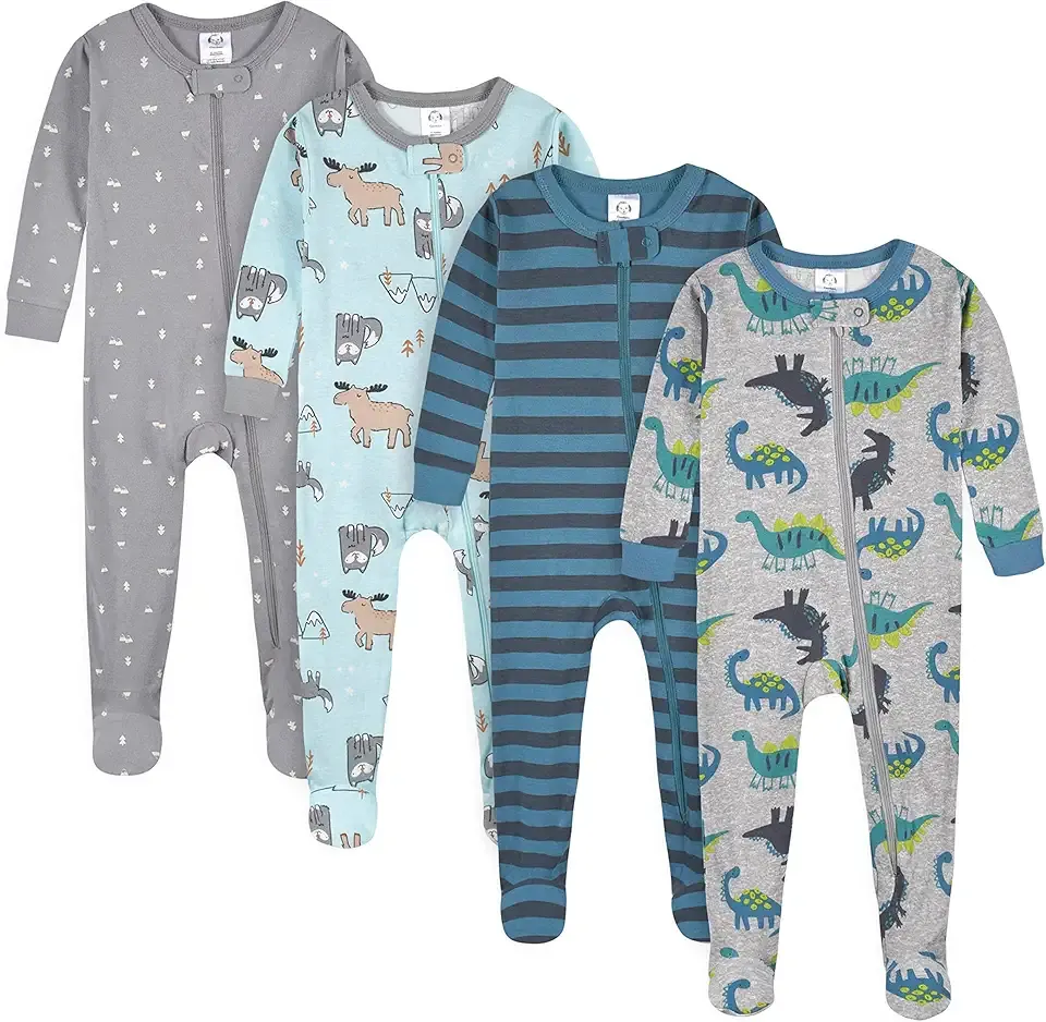 Baby-Boys Baby-Boys 4-pack Footed Pajamas