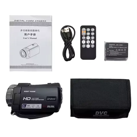 1080P Full HD 16X Digital Zoom Recording Video Camera Portable Camcorder with 3.0 Inch Rotatable LCD Screen Remote Control Maxim