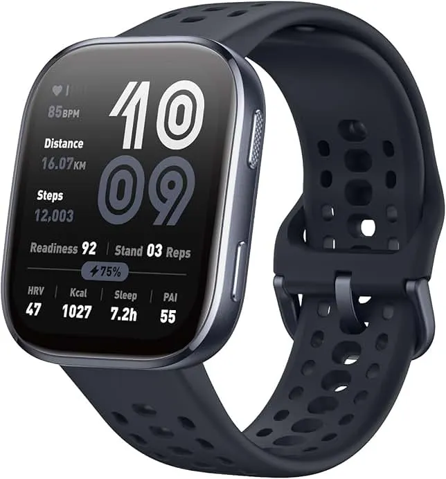 Amazfit Bip 6 Smart Watch 46mm, 14 Day Battery, 1.97" AMOLED Display, GPS & Free Maps, AI, Bluetooth Call & Text, Health, Fitness & Sleep Tracker, 140+ Workout Modes, 5 ATM Water-Resistance, Black