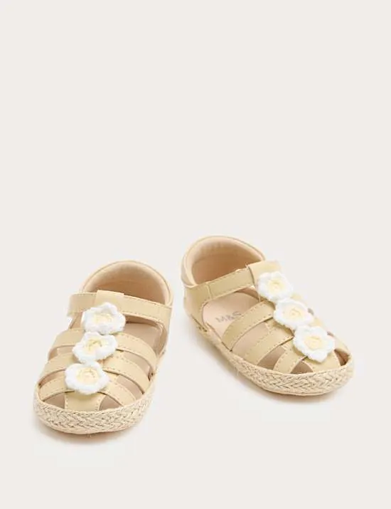 Kinderwagensandalen für Babys mit Seemanns- und Blümchendesign (0–18 M.)