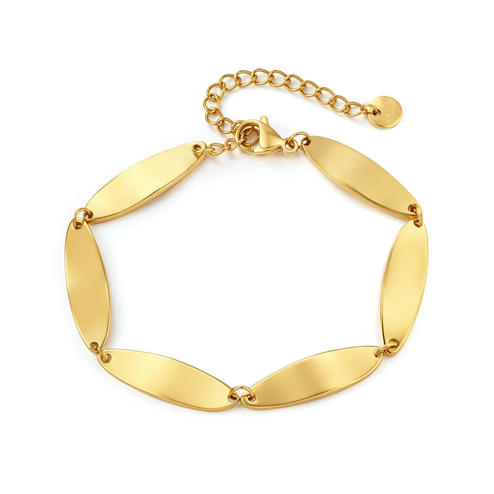 Armband in edelstaal met ovale schakels