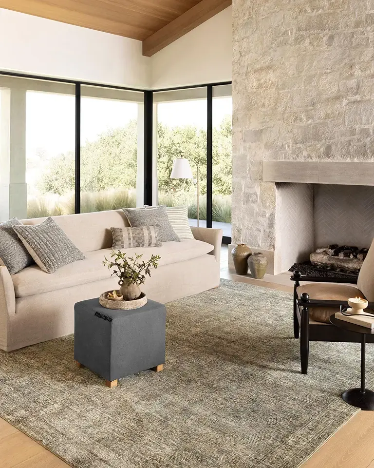 Loloi Amber Lewis Morgan Collection MOG-04 Sea/Sage 9'-6" x 13'-6" 38" Thick Area Rug feat. CloudPile, Neutral, Room Décor, Vintage Inspired, Livingroom, Bedroom, Dining Area