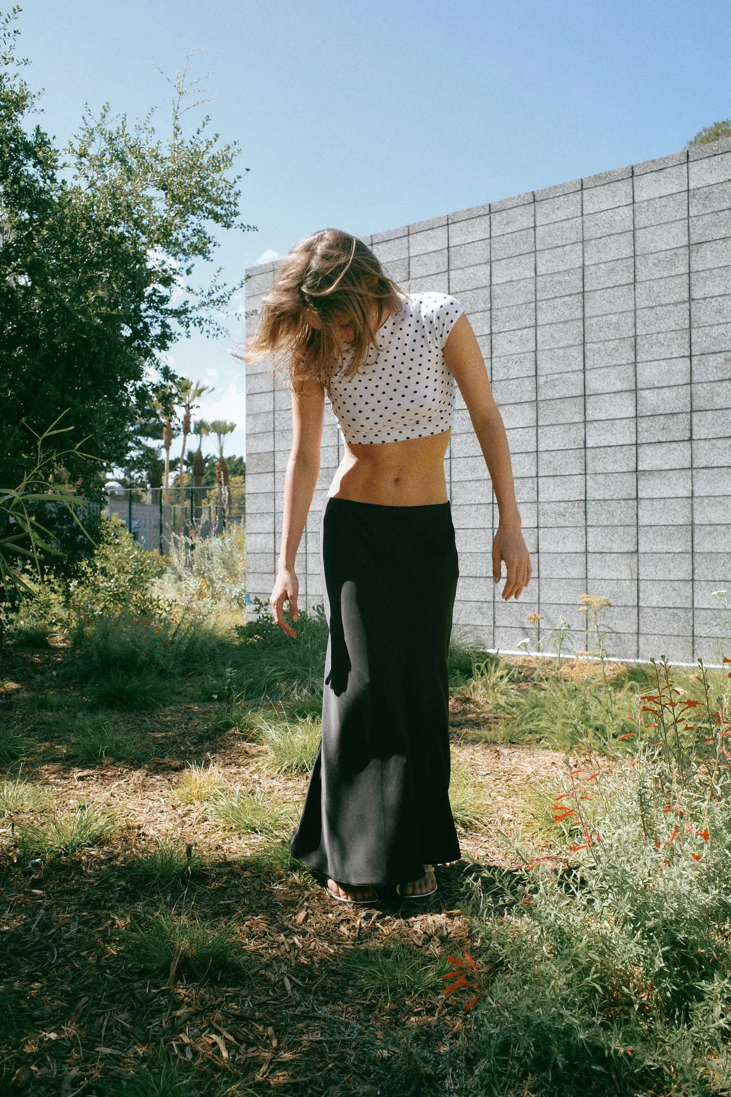 SATIN MIDI SKIRT