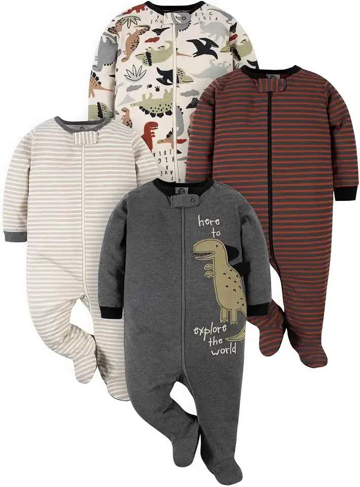 Baby Boys' 4 Pack Sleep 'N Play Footie