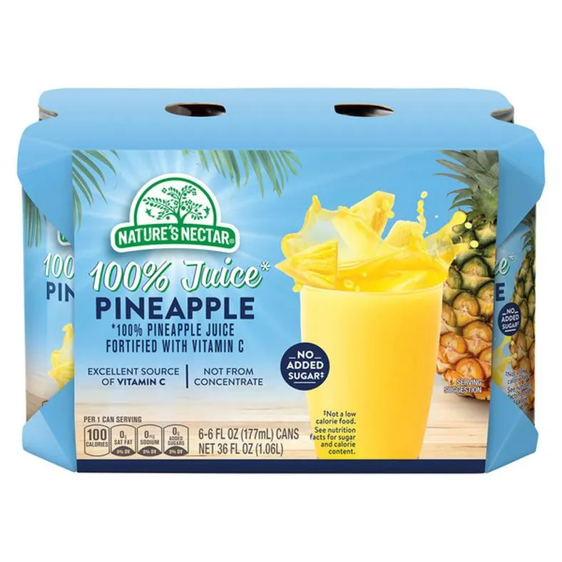 Nature's Nectar Pineapple Juice 6pk