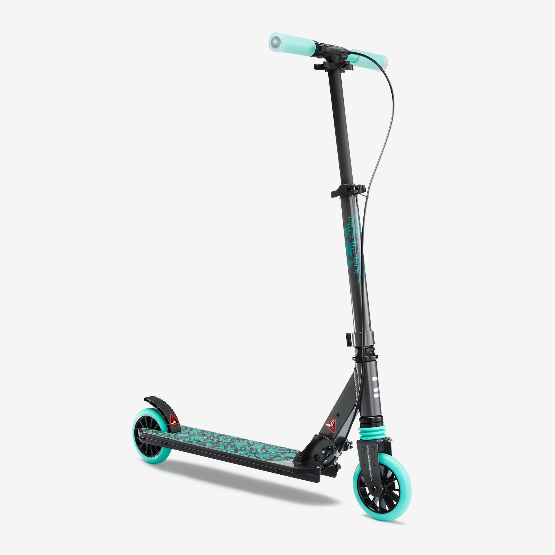 OXELO Dětská koloběžka s brzdou na řídítkách a odpružením MID 5