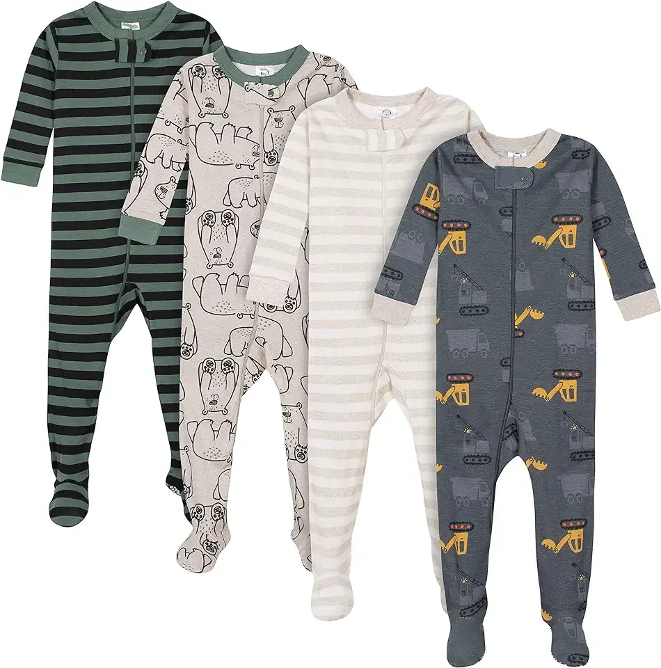 Baby Boys 4-Pack Footed Pajamas