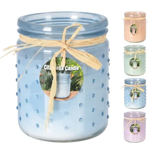 Citronella Kerze - Glas - sortiert - Ø 10,5 cm