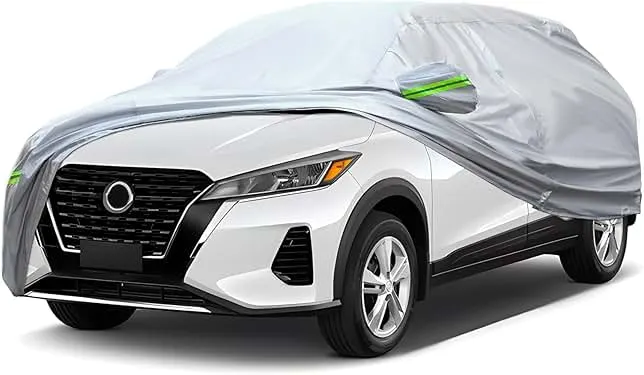 QUYDDC Full Car Cover Universal 6 Layers Outdoor Thicked All Weather Cover, Sunshield, Waterproof, Snow Proof, UV Proof, Scratch Proof, Bird Droppings, 6 Reflective Strips, Fits SUVs up to 180"