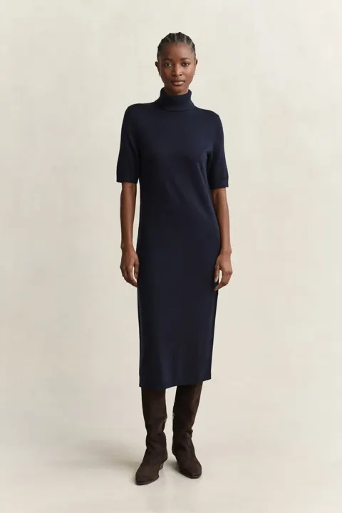 Merino Wool Turtleneck Dress