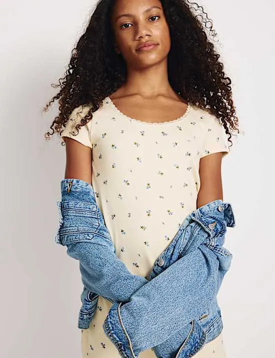 Cotton Rich Lace Trim Dress (6-16 Yrs)