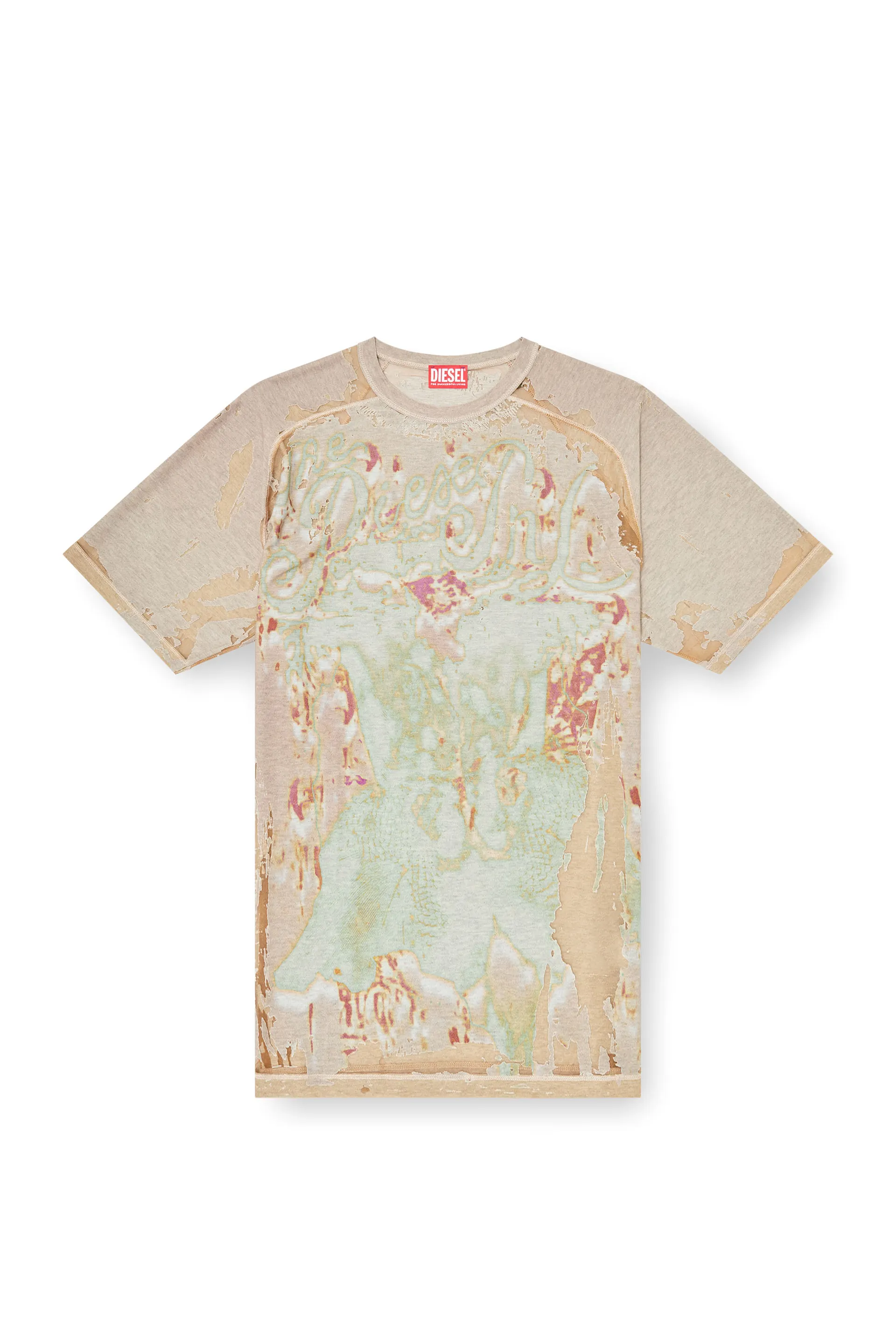 T-shirt in printed devoré jersey