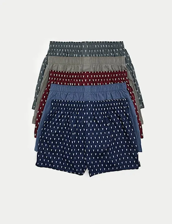 5 Pack Pure Cotton Highland Cow Woven Boxers