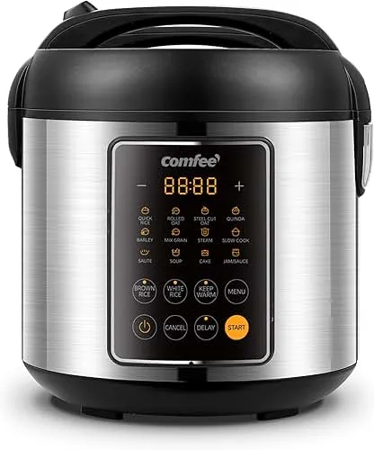 COMFEE' Rice Cooker, 14-in-1 Stainless Steel Multi Cooker,…