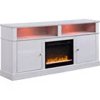 Gabriel 70" TV Stand with Fireplace - White Walnut