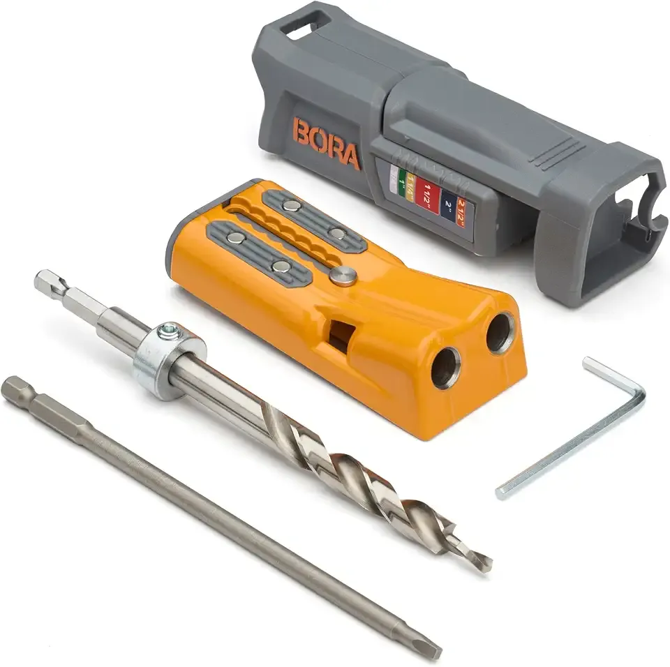 BORA Pro Compact Pocket Hole Jig, Auto Adjusting Drill Guide, Durable Pocket Hole Jig Kit for Woodworking & Tight Spaces - For Materials 1/2 inch to 1 1/2 inch Thick, Power Tool Accessory Jigs