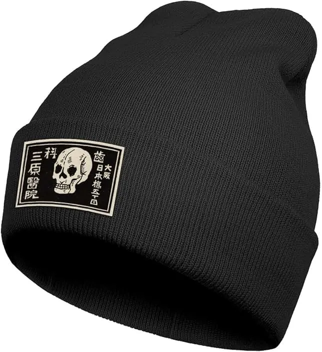 Ztuhjvy Cool Graphic Beanie for Men and Women - Black