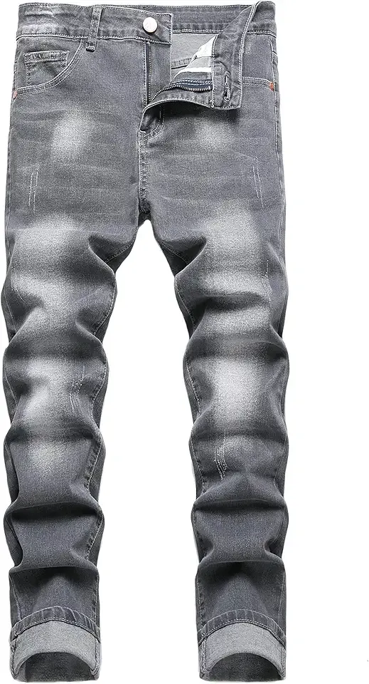 Men's Slim Fit Stretch Jeans Ripped Skinny Jeans for Men, Fashion Straight Leg Comfort Flex Waist Cargo Denim Pants