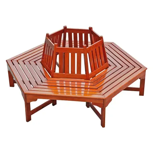 Baumbank ONTARIO - naturfarben - 6-eckig