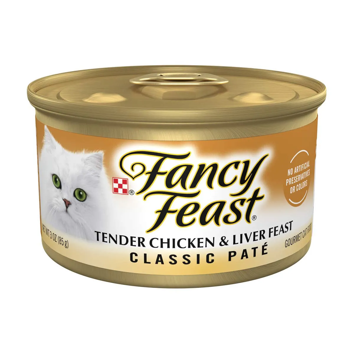 Fancy Feast Tender Chicken and Liver Feast Classic Pate Wet Cat Food, 3 oz