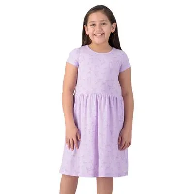 Vestido Fantastic Niña Manga Corta Full Print Moños