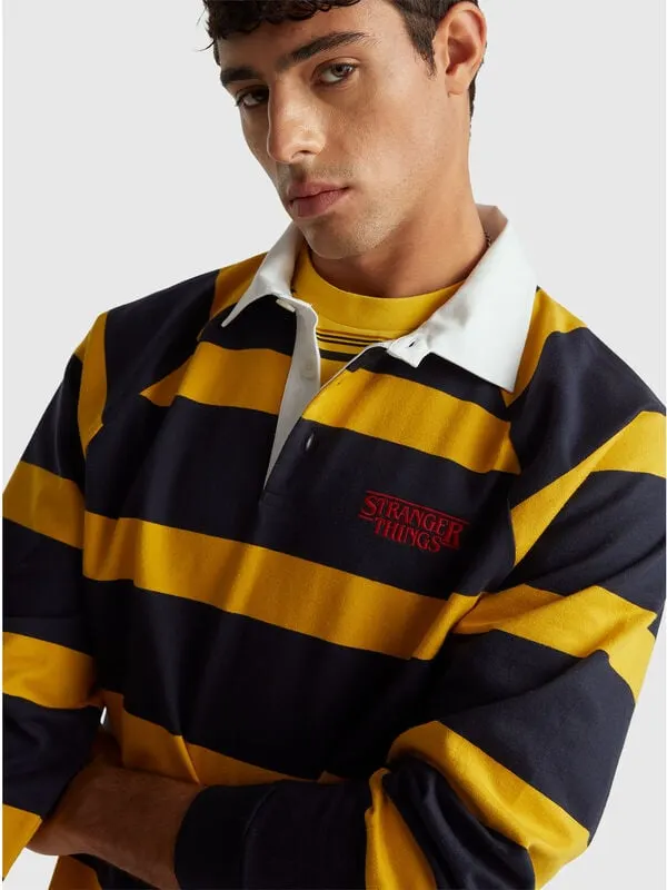 Stranger Things striped polo