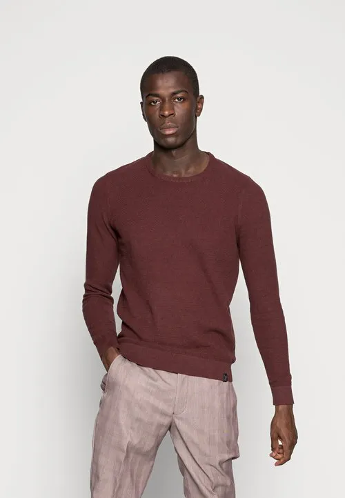 Strikkegenser - mottled bordeaux