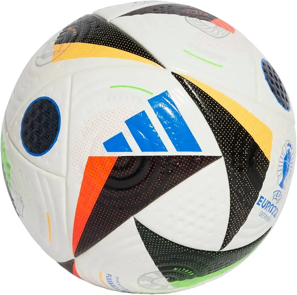 Fussballliebe Euro 2024 FIFA Quality Pro Ball IQ3682, Unisex, Soccer Ball, White/Black/Glow Blue, 5