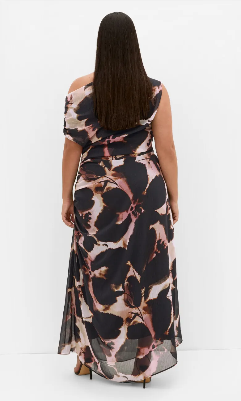 Vivid Print Maxi Dress - sunset bloom