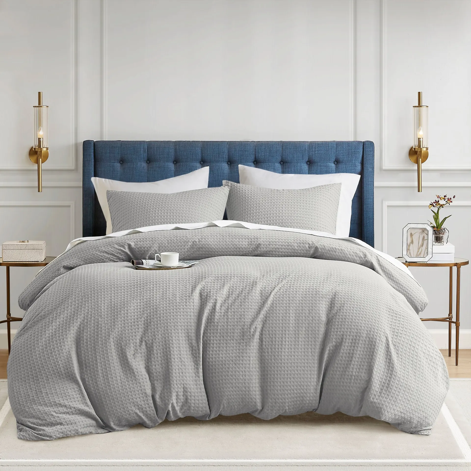 Light Grey Solid Full/Queen Duvet cover Microfiber