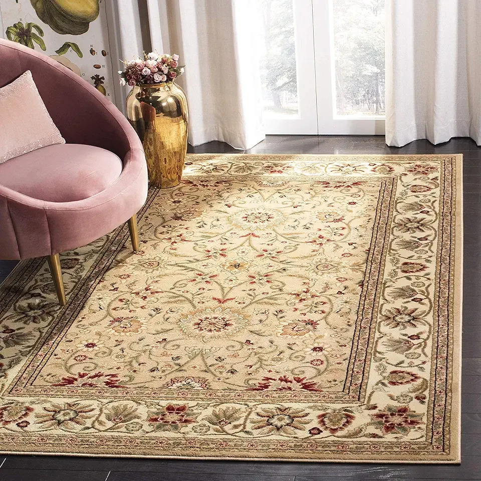SAFAVIEH Lyndhurst Collection Area Rug - 6' x 9', Beige & Ivory, Traditional Oriental Design, Non-Shedding & Easy Care, Ideal for High Traffic Areas in Living Room, Bedroom (LNH212D)