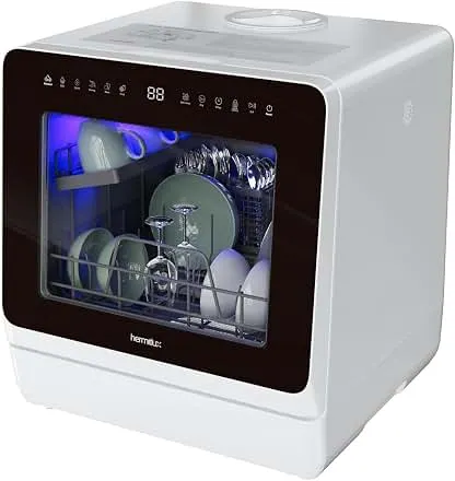 Hermitlux Countertop Dishwasher, 7 Washing Progr…