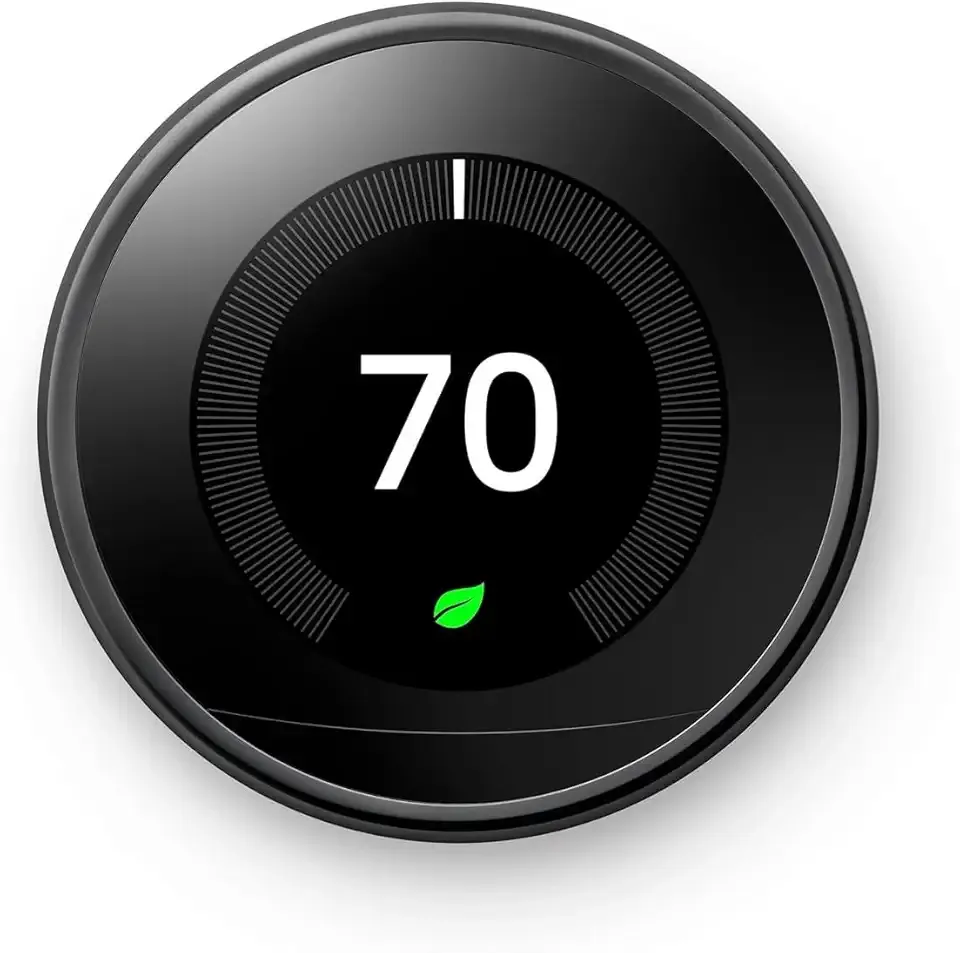Nest Learning Thermostat (3rd Gen) – Smart Wi-Fi Thermostat Display & Mounting Plate Only, Energy-Saving, Compatible with Alexa & Google Assistant, Black