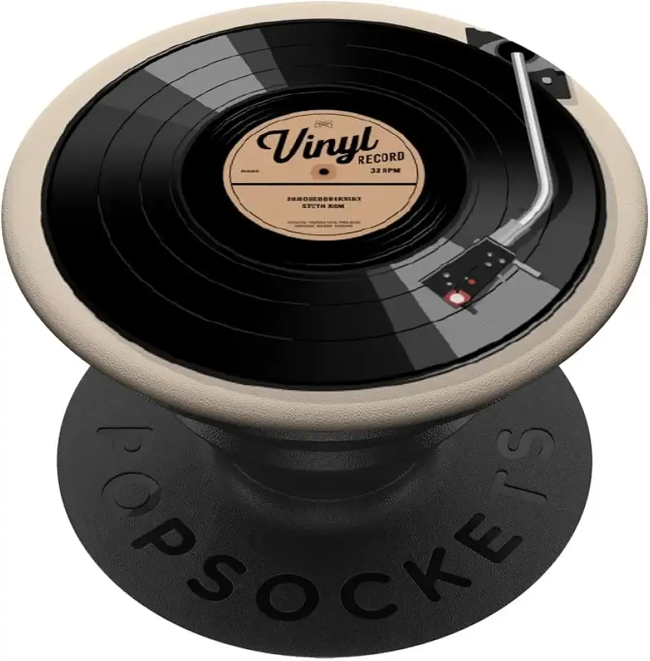 Vinyl Record Player Vinyl Collector Retro Music Lover PopSockets Adhesive PopGrip