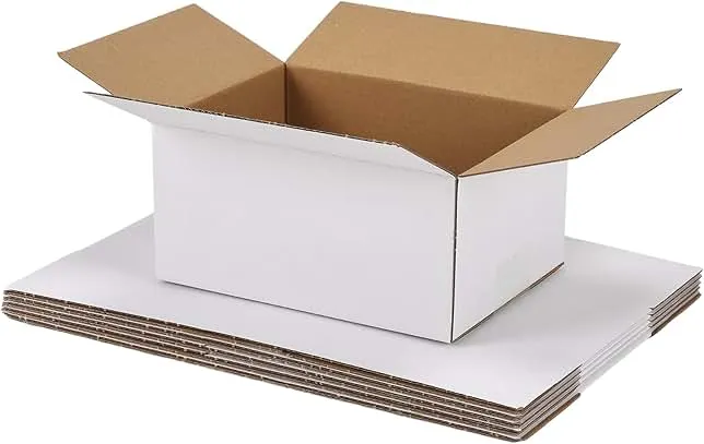 SPEPLA 6 Pack Shipping Boxes 8x6x4 Inches, White Corrugated Cardboard Mailing Box for Packing, Mailing, Small Business