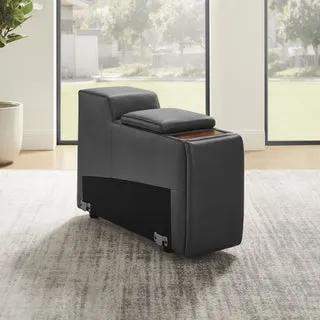 Karson Storage Console With Hidden Cupholders, Gray