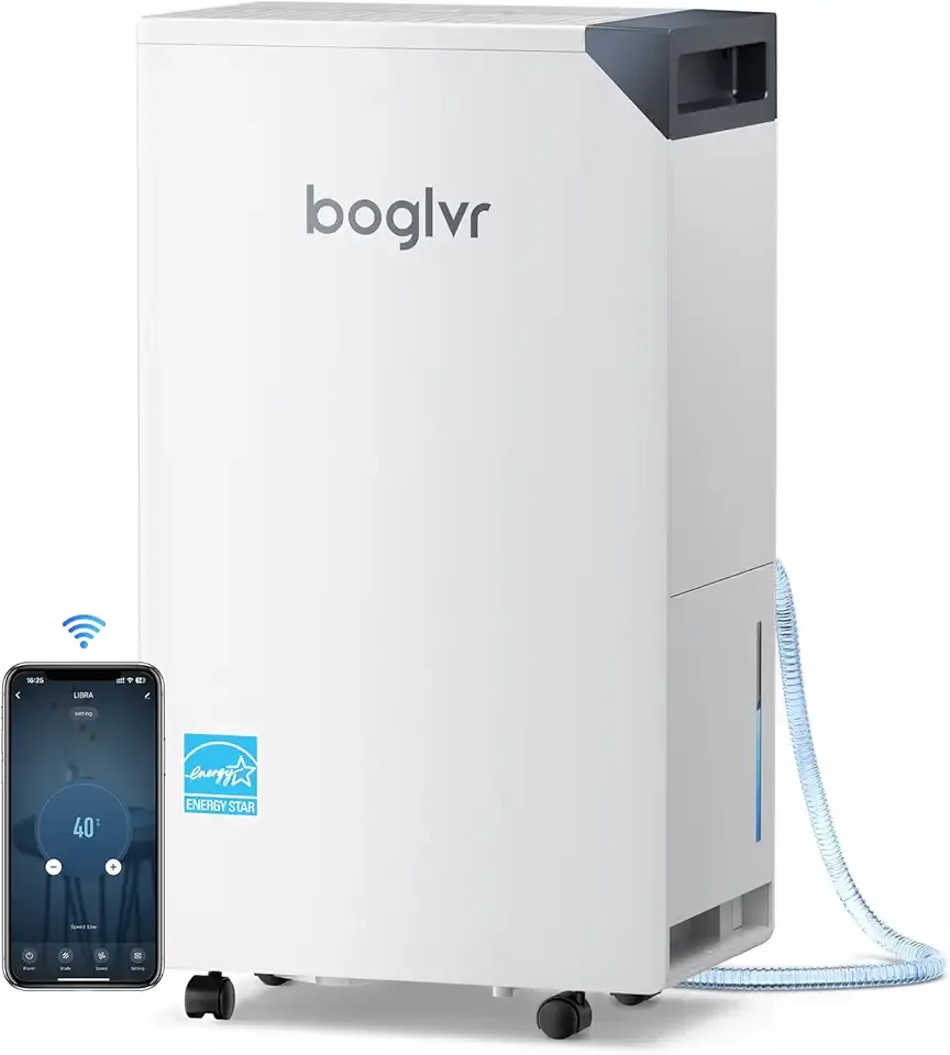 4500 Sq.Ft. Most Efficient Energy Star 2025, Max 80 Pint/D (Standard 52Pint/D) Smart Compressor Dehumidifier with APP/WIFI, Intelligent Humidistat for Basement, Home, Bedroom, Bathroom, Garage, RV