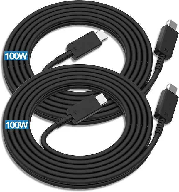 2Pack for Samsung Charging Cable 6FT,100W/5A Fast Charging Type C to Type C Cord,for Galaxy S25/S24/S23/S22/S21 Edge/Ultra/Note,for iPhone 17/16/15 Series,for MacBook/for iPad Pro,USBC Charger Wire
